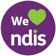 Picture We love NDIS logo purple with green heart